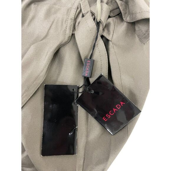 Escada Womens Wrap Silk Skirt XS 34 olive green Asymmetrical Tie Front NWT 790 - Picture 6 of 13